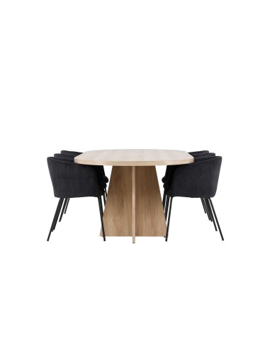 Matgrupp Bootcut med Berit matstolar, 230 × 115 cm