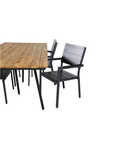 Matgrupp Chan med Levels matstolar, 200 × 100 cm