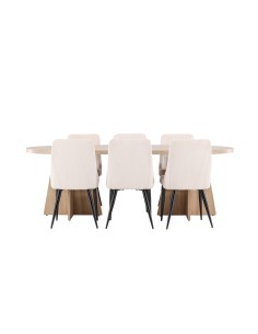 Matgrupp Bootcut med Leone matstolar, 230 × 115 cm