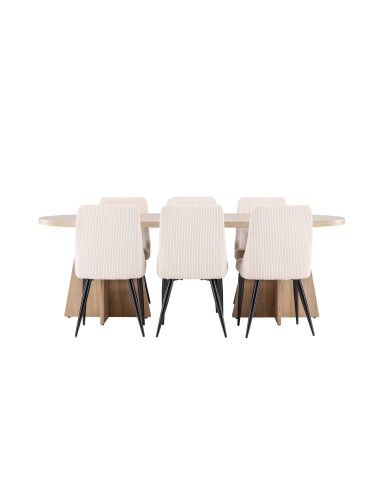 Matgrupp Bootcut med Leone matstolar, 230 × 115 cm