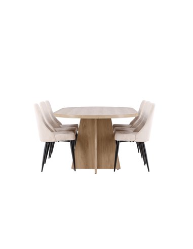 Matgrupp Bootcut med Leone matstolar, 230 × 115 cm