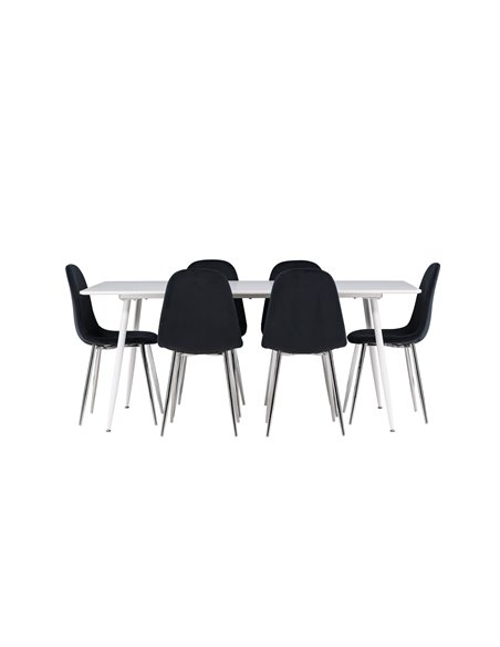 Matgrupp Silar med Polar matstolar, 180 × 90 cm