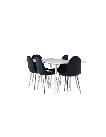 Matgrupp Silar med Polar matstolar, 180 × 90 cm