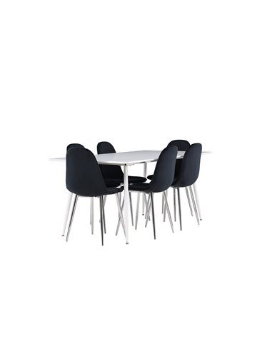 Matgrupp Silar med Polar matstolar, 180 × 90 cm