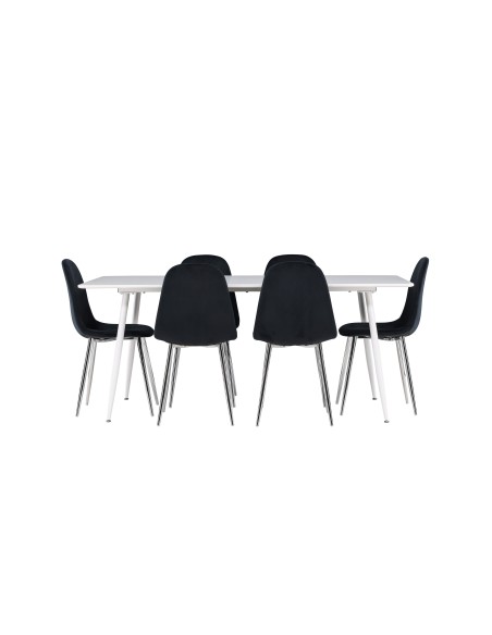 Matgrupp Silar med Polar matstolar, 180 × 90 cm