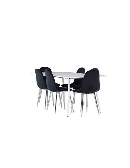 Matgrupp Silar med Polar matstolar, 180 × 90 cm