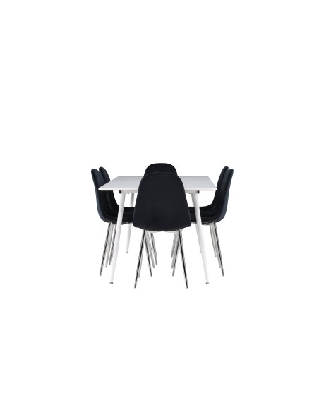 Matgrupp Silar med Polar matstolar, 180 × 90 cm