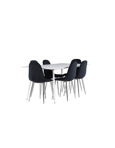 Matgrupp Silar med Polar matstolar, 180 × 90 cm