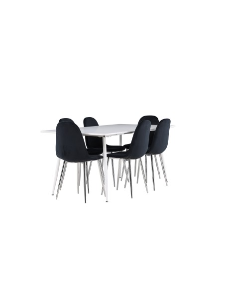 Matgrupp Silar med Polar matstolar, 180 × 90 cm