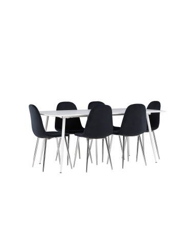 Matgrupp Silar med Polar matstolar, 180 × 90 cm