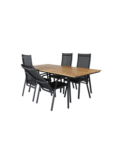 Matgrupp Chan med Copacabana matstolar, 200 × 100 cm