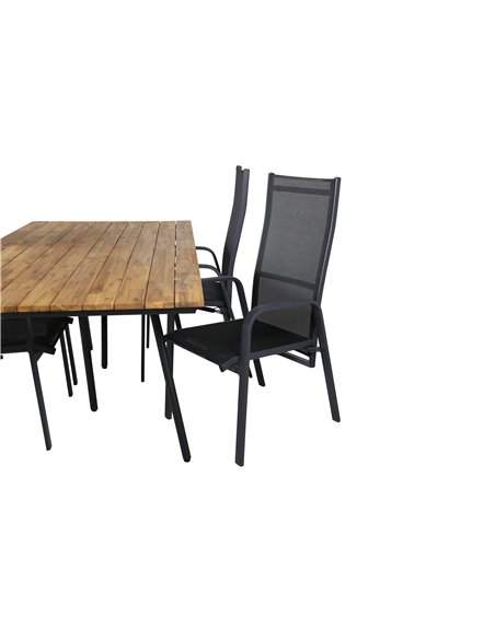 Matgrupp Chan med Copacabana matstolar, 200 × 100 cm