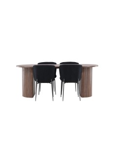 Matgrupp Härön med Modesto matstolar, 200 × 90 cm