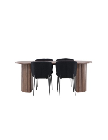 Matgrupp Härön med Modesto matstolar, 200 × 90 cm