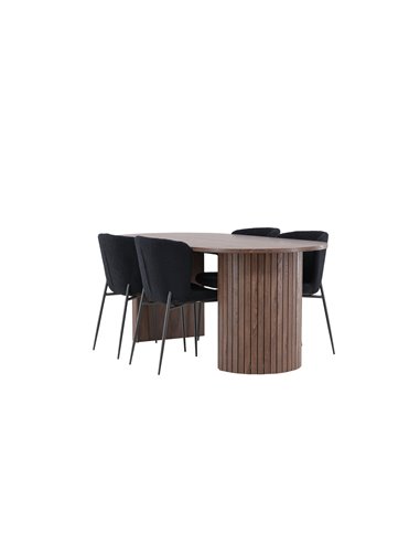 Matgrupp Härön med Modesto matstolar, 200 × 90 cm