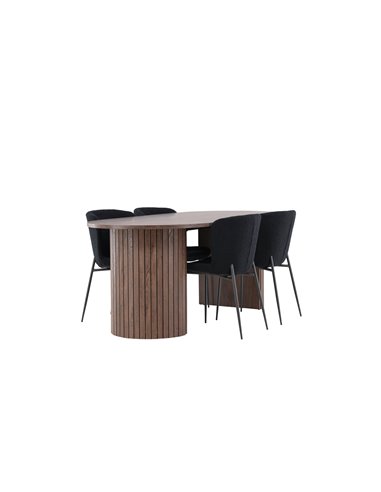 Matgrupp Härön med Modesto matstolar, 200 × 90 cm