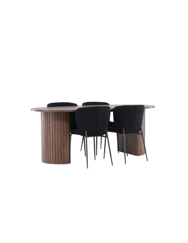 Matgrupp Härön med Modesto matstolar, 200 × 90 cm