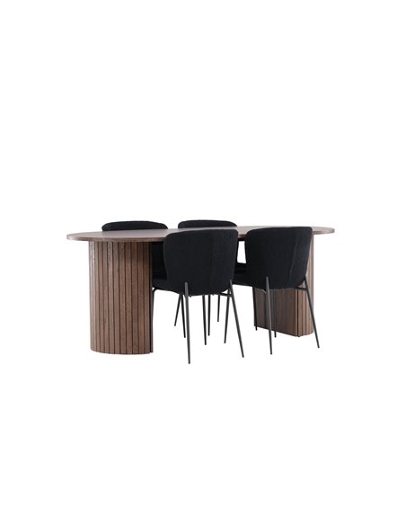 Matgrupp Härön med Modesto matstolar, 200 × 90 cm