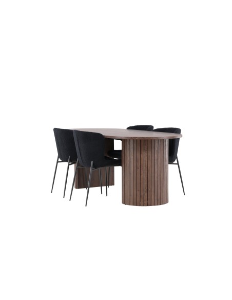 Matgrupp Härön med Modesto matstolar, 200 × 90 cm