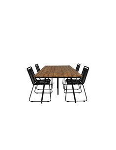 Matgrupp Chan med Lindos matstolar, 200 × 100 cm