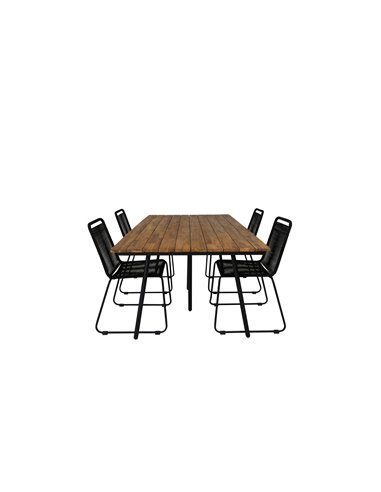 Matgrupp Chan med Lindos matstolar, 200 × 100 cm