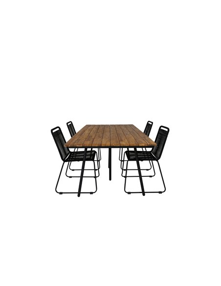 Matgrupp Chan med Lindos matstolar, 200 × 100 cm