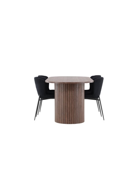 Matgrupp Härön med Modesto matstolar, 200 × 90 cm