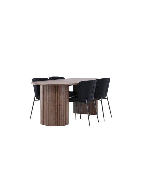 Matgrupp Härön med Modesto matstolar, 200 × 90 cm