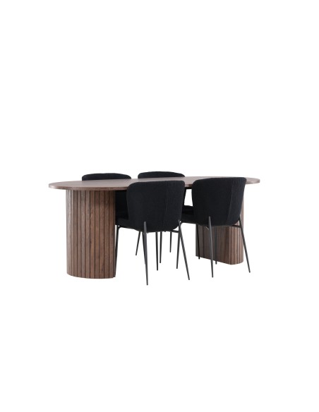 Matgrupp Härön med Modesto matstolar, 200 × 90 cm