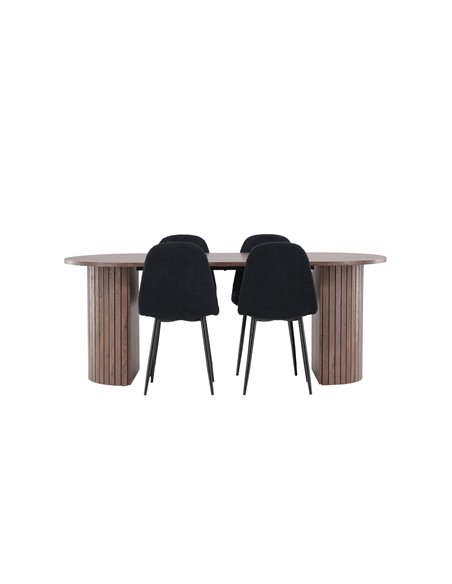 Matgrupp Härön med Polar matstolar, 200 × 90 cm