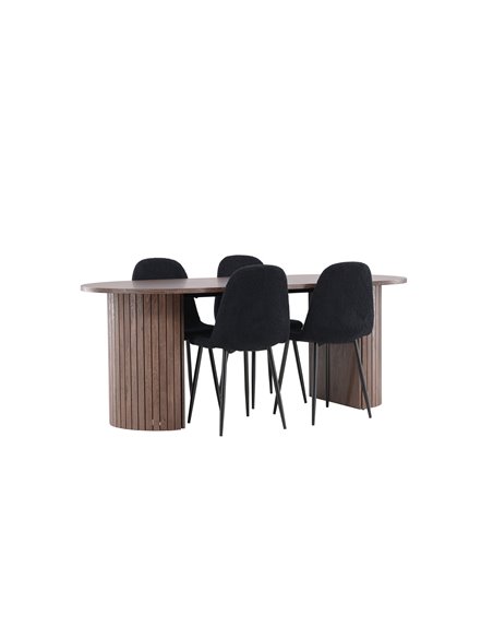 Matgrupp Härön med Polar matstolar, 200 × 90 cm