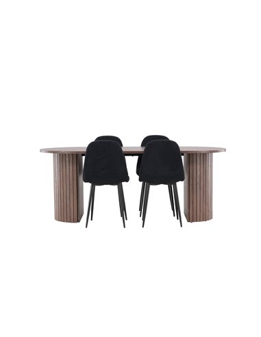 Matgrupp Härön med Polar matstolar, 200 × 90 cm