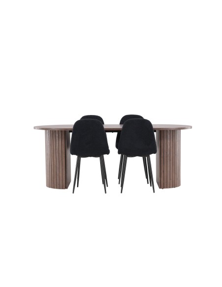 Matgrupp Härön med Polar matstolar, 200 × 90 cm