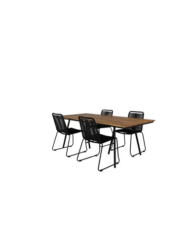 Matgrupp Chan med Lindos matstolar, 200 × 100 cm