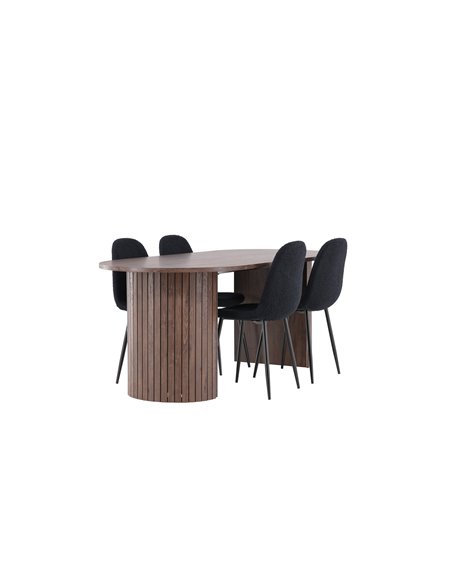 Matgrupp Härön med Polar matstolar, 200 × 90 cm