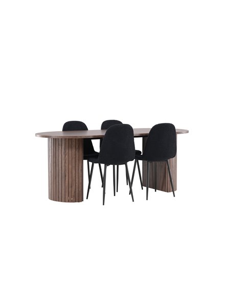 Matgrupp Härön med Polar matstolar, 200 × 90 cm
