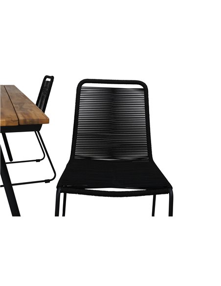 Matgrupp Chan med Lindos matstolar, 200 × 100 cm