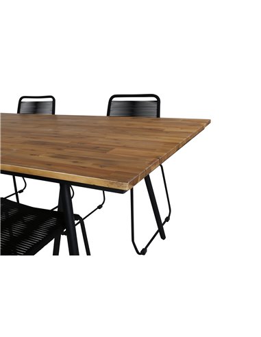 Matgrupp Chan med Lindos matstolar, 200 × 100 cm