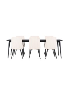 Matgrupp Ellis med Leone matstolar, 230 × 85 cm