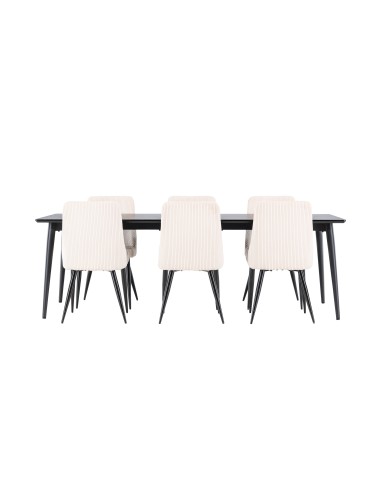Matgrupp Ellis med Leone matstolar, 230 × 85 cm