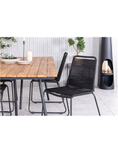 Matgrupp Chan med Lindos matstolar, 200 × 100 cm