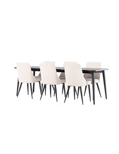 Matgrupp Ellis med Leone matstolar, 230 × 85 cm 2