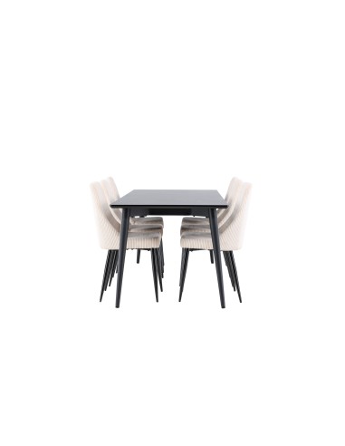 Matgrupp Ellis med Leone matstolar, 230 × 85 cm