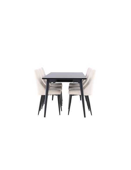 Matgrupp Ellis med Leone matstolar, 230 × 85 cm