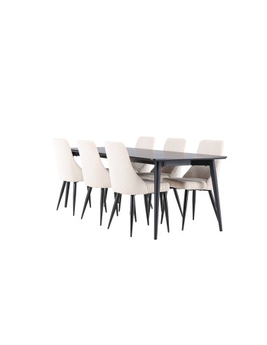Matgrupp Ellis med Leone matstolar, 230 × 85 cm