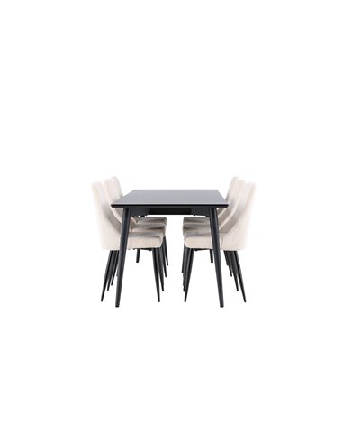 Matgrupp Ellis med Leone matstolar, 230 × 85 cm