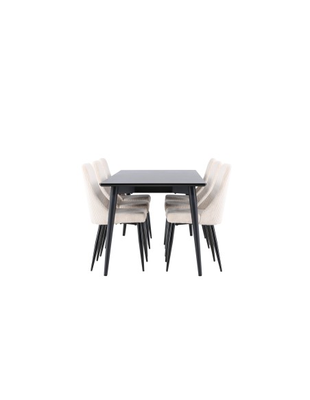 Matgrupp Ellis med Leone matstolar, 230 × 85 cm