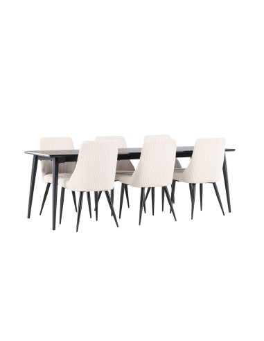 Matgrupp Ellis med Leone matstolar, 230 × 85 cm