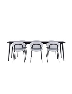 Matgrupp Ellis med Chico matstolar, 230 × 85 cm