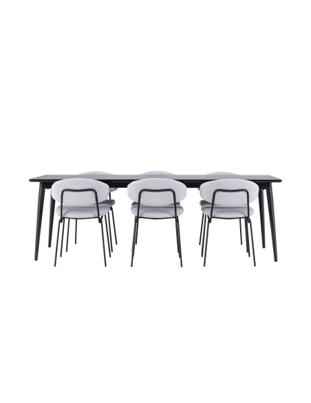 Matgrupp Ellis med Chico matstolar, 230 × 85 cm